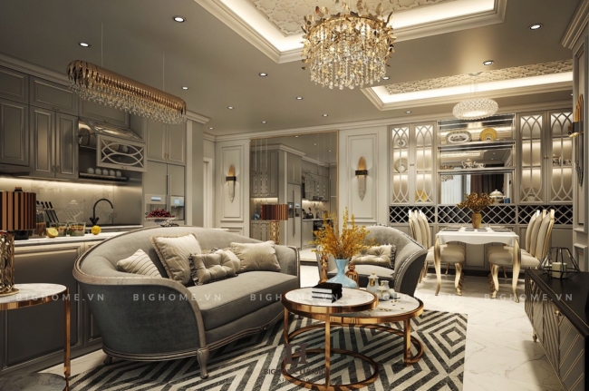 Trang trí nội thất phong cách luxury nhà anh Toàn