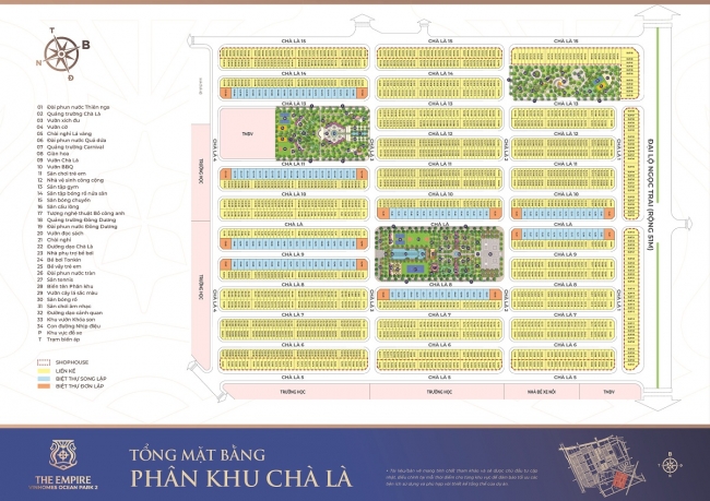 Các loại hình biệt thự phân khu Chà Là – Vinhomes The Empire